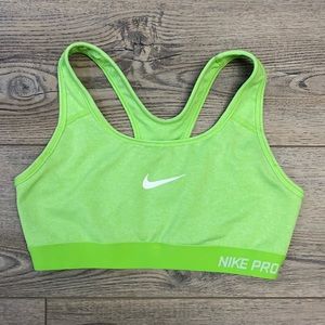 Nike Pro lime green sports bra. Size S.